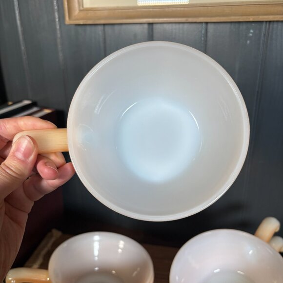 Vintage Anchor Hocking Fire King Peach Lustre Soup Bowls Set of 6 Oven Ware - Picture 4 of 16